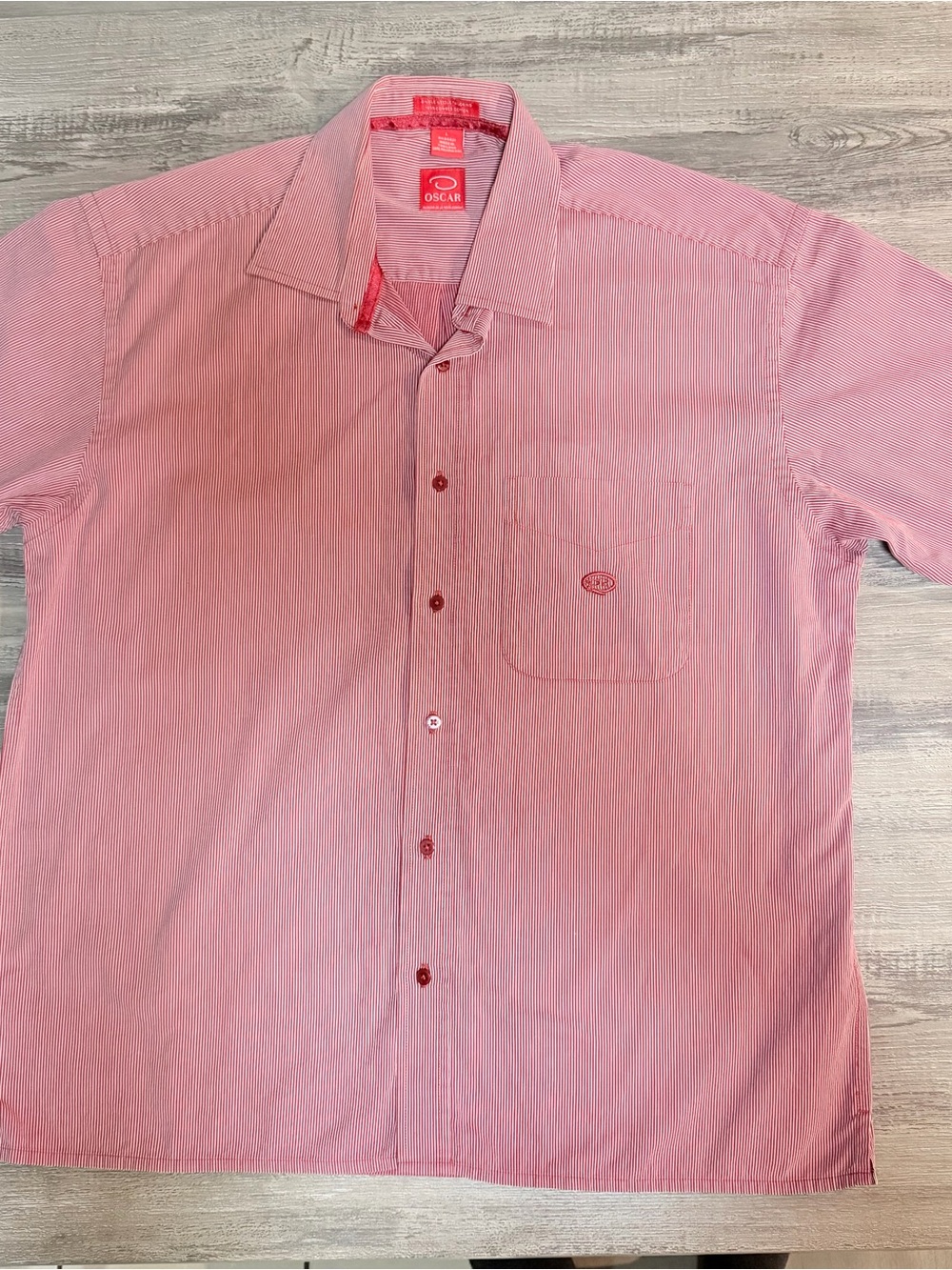 Oscar de la Renta Men's Pink Short-Sleeve Button-Down Shirt